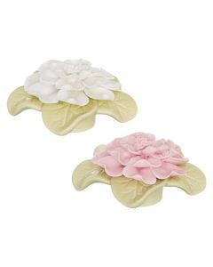 Decorative objet, Roses, ceramic with stonewear, assorted, Dia.14.5xH7 cm