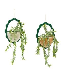 Hanging decorative flower, Cheri, PE/dolomite/jute, multicolor, 19.5x9xH52 cm