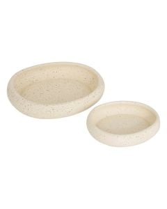 Tabaka dekoruese, Wonja, set 2-copë, dolomit, e bardhë, 25x22xH5 cm