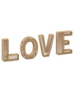 Decorative object, LOVE, steel, brown, 59x5xH20 cm