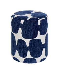 Pupë, Delor, mbushje PU, poliestër/srtukturë druri, e bardhë/blu, Dia.30xH36 cm