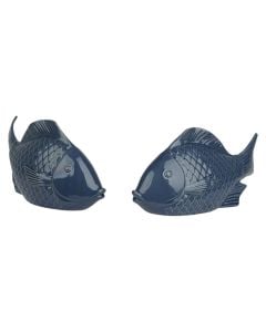Decorative object, Fish, porcelain, blue, 9x21.9xH12.1 cm