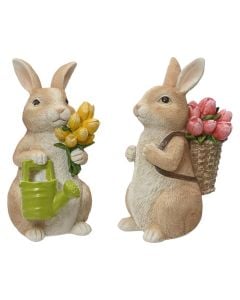 Decorative object, Bunny, porcelain, brown, 9.5x7xH14.5 cm