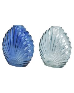 Decorative vase, Shell, glass, assorted, 5.7x12.6xH13.5 cm