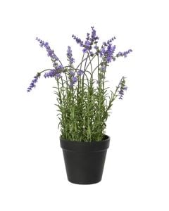 Artificial flower in pot, pvc, green/purple, Dia.22xH37 cm