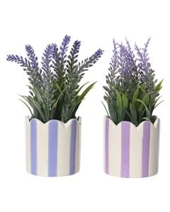 Artificial flower in pot, plastic/porcelain, assorted, Dia.7xH18 cm