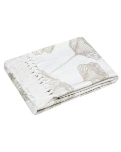 Mbulesë dekoruese, Oriana, 55% pambuk/ 45% poliestër, bezhë/pana, 125x150 cm