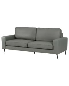 Sofa 3-seater, textile upholstery, velvet, plastic feet, dark grey, 200x90xH170 cm