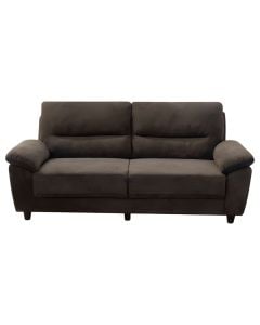 Divan 3-vendësh, tapiceri tekstili, kafe e errët , këmbë plastike, 204x93xH93 cm