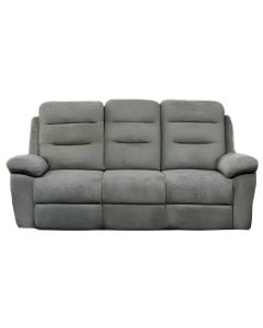 Sofa 3-seater, textile upholstery, grey, 201x70xH67.5 cm
