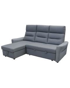 Sofa bed, textile upholstery, plastic feet, mint blue, 225x160xH77 cm