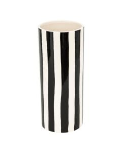 Decorative vase, ceramic, white/black, Dia.13xH30 cm