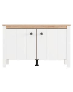 Mobilje koridori Bedford, MDF dhe melaminë, e bardhë opake/lisi artizanal, 85.5x40xH53.5 cm