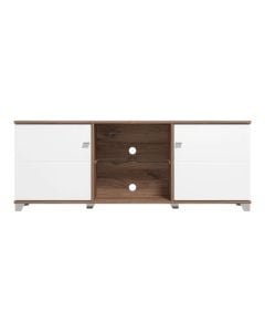 Mobilje televizori dhe ekspozitor, Burgundy, MDF dhe melaminë, e bardhë opake/lisi, 157x40xH59.5 cm