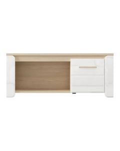 Club table, Aberdeen, MDF and melamine, opaque white/light port oak, 120x56.5xH49.5 cm