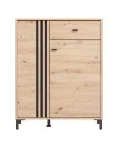 Hall unit cabinet, Laval, MDF and melamine+glass, artisan oak, 86.5x40xH109.5 cm