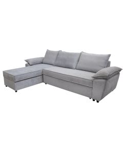 Corner sofa Alita, left, textile upholstery, grey, 275x177xH75 cm