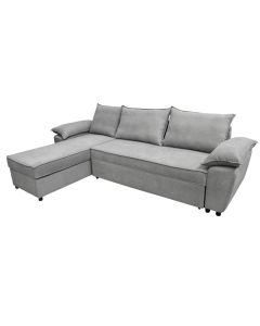 Corner sofa Alita, left, textile upholstery, dark grey, 275x177xH75 cm