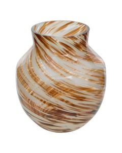 Vazo dekoruese, Arvo, qelqi, shumëngjyrëshe, Dia.16.5xH19.5 cm