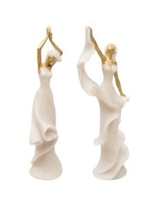Objekt dekorues, Casey Dancing, polirezinë, e bardhë/floriri, 12.1x8.2xH.35.9 cm