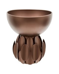 Vazo dekoruese, Barrel, çelik, kafe e errët, Dia.25xH26.5 cm
