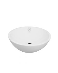 White, Cabinet mounted, Porcelain, , Basin, Dia.39.5xH16 cm