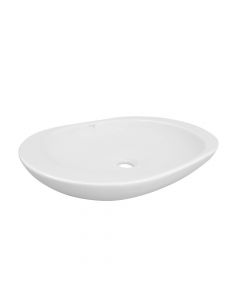 White, Cabinet mounted, Porcelain, , Basin, 59x40xH10 cm