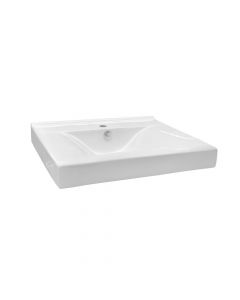 White, Cabinet mounted, Porcelain, , Basin, 61x48xH14 cm