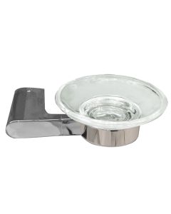 Mbajtëse sapuni,  me montim në mur, zink dhe xham