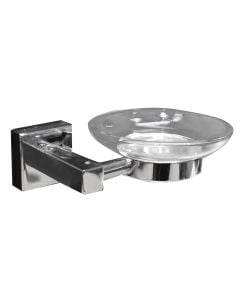 Brass and glass soap holder