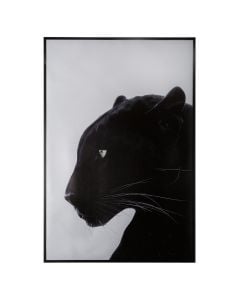 Printed canvas, Panthere, polystyrene/mdf, black/white, 60x90 cm