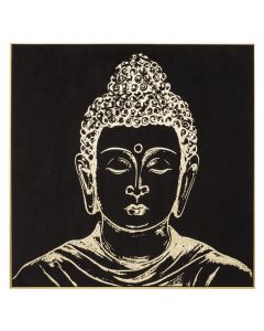 Printed canvas, Buddha, polystyrene/mdf, black, 58x58 cm
