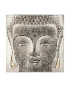 Canvas, Buddha, pine/polyester, gray, 58x3.7x58 cm