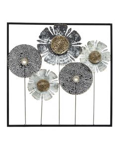 Wall decoration, flower, metal, colorful, 50x50 cm