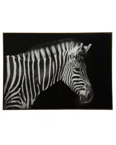 Canvas, Zebra, wood, white/black, 73x103 cm