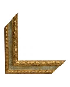Wooden moulding decor, 22/570, oro with white stamps