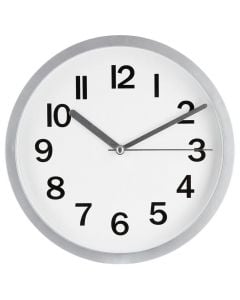 Wall clock, plastic/aluminum, silver, 22.3x3.9 cm