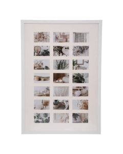 Photo frame, Etienne, 21 photos, mdf/polystyrene, white, 70.2x1.5xH100.2 cm