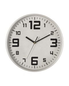 Wall clock, ABS/plastic/metal, Silver, 30x5 cm