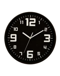 Wall clock, ABS/plastic/metal, black, 30x5 cm