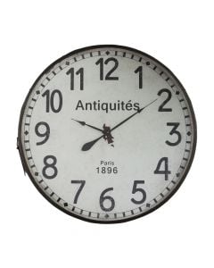 Wall clock, polyurethane/glass, dark brown, 92x8 cm