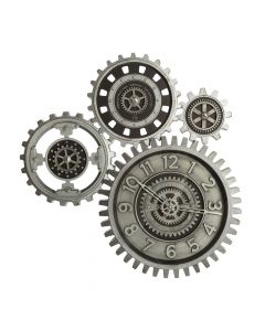 Wall clock, 4 gears, polystyrene/Abs/glass, brown/grey, 57.5x5.8xH58.4cm