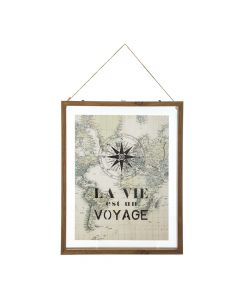 Printed frame, Voyage, Mdf/glass, colorful, 38x3xH48cm