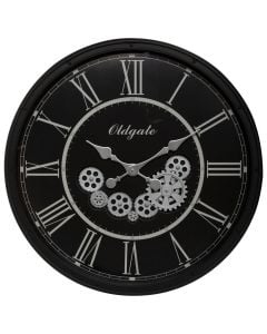 Wall clock, Loann, polypropylene/glass, black, 76x8.5 cm
