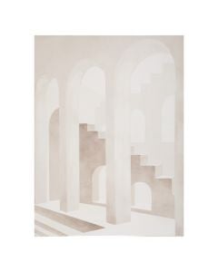 Printed canvas, Zita, mdf/polyester, white/beige, 60x2.8xH80cm