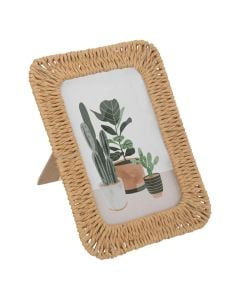 Photo frame, Jily, metal/mdf, beige, 10xH15 cm