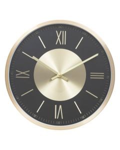 Wall clock, Ariana, PP/aluminum/glass, black, D30cm