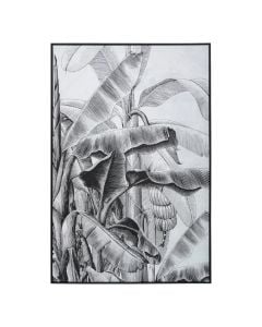 Printed canvas, Holly, metal/mdf, white/black, 78xH118 cm
