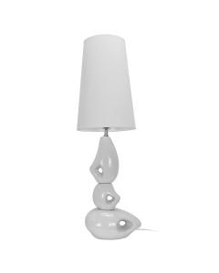 Table lamp E27 1x40W white ceramic base, white textile shade.
