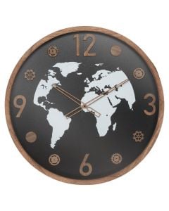 Wall clock, Loeline, mdf, brown/black, Ø65 cm